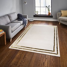Dericibey Gold Varaklı Krem Peluş Halı 80 x 150 cm