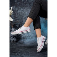 Aymeravm Beyaz Kısa Keten Spor Ayakkabı