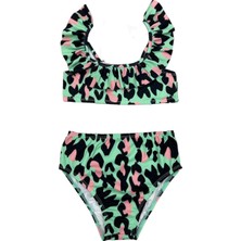 Soft and Baby Kız Çocuk Mayo Bikini Yüksek Bel Fırfırlı