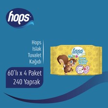 Hops Kids Islak Tuvalet Kağıdı 60'lı, Standart Boy, (60 x 4 Adet) - 240YAPRAK