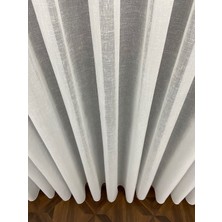 Evdepo Home Taç Naturel Keten Ekru Ekstraforlu Pilesiz Tül Perde Tek Kanat - Ekru 100 x 270 cm