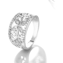 Profisher Beyaz Rosegold Altın Kaplama Yüzük Beyaz