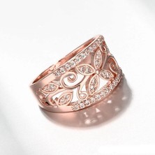 Profisher Beyaz Rosegold Altın Kaplama Yüzük Rose Gold