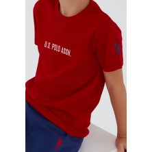 U.S. Polo Assn. Dark Red Texture Kırmızı Erkek Çocuk Kapri Takım