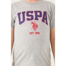U.S. Polo Assn. Vivid Natural Silk Gri Melanj Erkek Çocuk Bermuda Takım