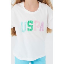 U.S. Polo Assn. Round Font Color Beyaz Kız Çocuk Kapri Takım