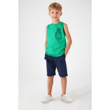 RolyPoly Crocodile Pattern Yeşil Erkek Çocuk Bermuda Takım