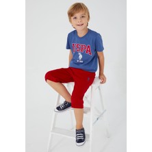 U.S. Polo Assn. Vivid Natural Silk Gece Mavisi Erkek Çocuk Bermuda Takım