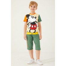 Mickey Mouse Mouse Açık Sarı Melanj Erkek Çocuk Kapri Takım