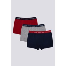 U.S. Polo Assn. Erkek Çocuk 3'lü Boxer Kırmızı Esnek Kumaş ve Rahat Kesim ile Kullanım Kolaylığı