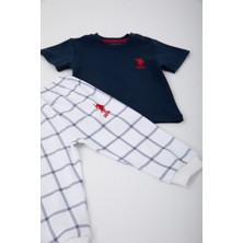 U.S. Polo Assn. Square Pattern Lacivert Bebek T-shirt Takım