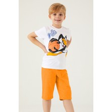 Space Jam Doffy Beyaz Erkek Çocuk Kapri Takım