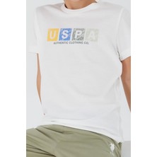 U.S. Polo Assn. Square Font Detail Krem Erkek Çocuk Kapri Takım