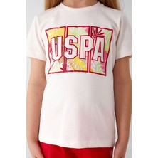 U.S. Polo Assn. Colorful Leaves Beyaz Kız Çocuk Kapri Takım