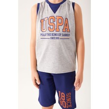 U.S. Polo Assn. King Gri Melanj Erkek Çocuk Bermuda Takım