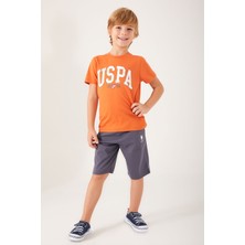 U.S. Polo Assn. Original Big Written Turuncu Erkek Çocuk Bermuda Takım