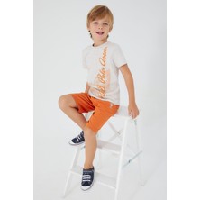 U.S. Polo Assn. Picture Signature Detail Krem Erkek Çocuk Bermuda Takım