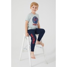Marvel Spider-Man Ring Gri Erkek Çocuk Kısa Kol Pijama Takım