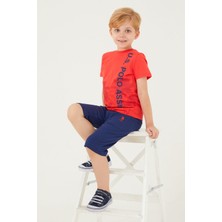 U.S. Polo Assn. Pomegranate Flower Nar Rengi Erkek Çocuk Kapri Takım