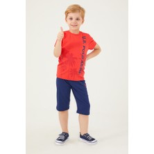 U.S. Polo Assn. Pomegranate Flower Nar Rengi Erkek Çocuk Kapri Takım