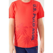 U.S. Polo Assn. Pomegranate Flower Nar Rengi Erkek Çocuk Kapri Takım