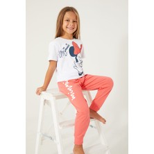Minnie Mouse Candy Minnie Beyaz Kız Çocuk Kısa Kol Pijama Takım