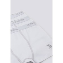 U.S. Polo Assn. Plain Color Beyaz Erkek Çocuk 3'lü Boxer