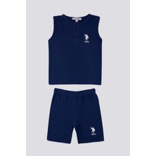 U.S. Polo Assn. Blue Lacivert Bebek Sıfır Kol T-shirt Takım