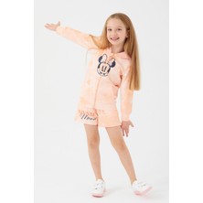 Minnie Mouse Sweet Açık Turuncu Mouse Açık Mavi Kız Çocuk Şort Takım