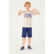 U.S. Polo Assn. Original Big Written Krem Erkek Çocuk Bermuda Takım