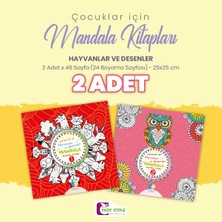 Çocuklar Için 2 Adet Hayvanlar ve Desenler Mandala Kitabı