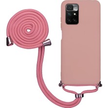 TahTicMer Xiaomi Poco M4 Pro 4g Uyumlu Kılıf Silikon Boyundan Askılı Ipli Lansman Kapak Renkli Tpu