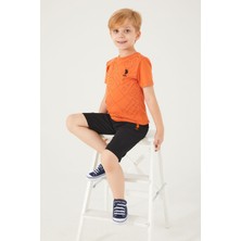 U.S. Polo Assn. Shaped Turuncu Erkek Çocuk Bermuda Takım