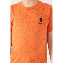 U.S. Polo Assn. Shaped Turuncu Erkek Çocuk Bermuda Takım