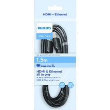 Philips SWV5401P HDMI Kablosu ve Ethernet, UHD 2160P 4k, 3D Deneyimi, Arc, Pvc Kılıf, 30 Hz, HDMI Kablo 1.5m