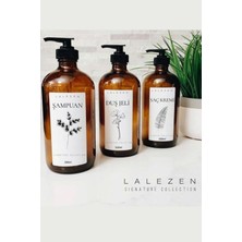 Lalezen 3lu Amber Çiçekli Şampuan Duş Jeli Ve Saç Kremi Etiketli Plastik Şişe 500 Ml