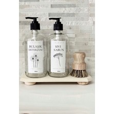 Lalezen Şeffaf Plastik Sıvı Sabun ve Bulaşık Şişesi Modern Tasarım 500 ml Suya Dayanıklı