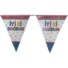 Event Party Store  Iyiki Doğdun Banner Yıldızlı Renkli Set 3,2 M