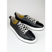 Lusive Hakiki Deri Siyah Erkek Sneaker