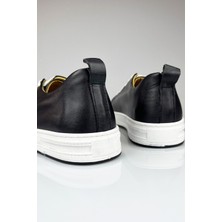 Lusive Hakiki Deri Siyah Erkek Sneaker