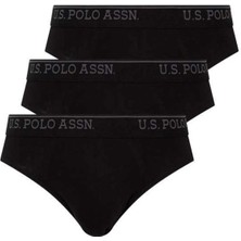 Erkek 3 Lü Likralı Coton Siyah Slip 83057