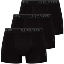 Erkek 3 Lü Likralı Coton Siyah Boxer 80097
