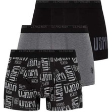 Erkek 3 Lü Likralı Coton Lacivert- Lacivert Baskılı-Lacivert Melanj Boxer 80338