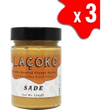 Laçoko Çifte Kavrulmuş Fıstık Ezmesi Sade 3 x 320 gr