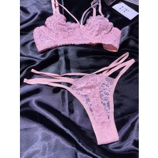Le Tonnerre Kadın Tozpembe Kapsız Balenli Bralet Takımı