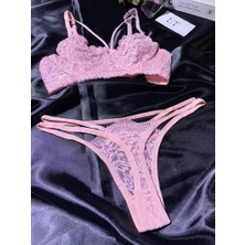 Le Tonnerre Kadın Tozpembe Kapsız Balenli Bralet Takımı