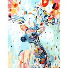 WebStyle Mucize Geyik Sayılarla Boyama Seti Kasnaklı 40 x 50 cm