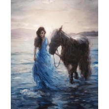 WebStyle Mavi Hayaller Sayılarla Boyama Seti Kasnaklı 40 x 50 cm