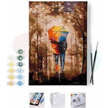 WebStyle Sayılarla Boyama Seti Kasnaklı Romantik Yağmur 40 x 50 cm