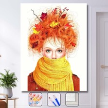 WebStyle Sayılarla Boyama Seti Kasnaklı Sonbahar Kadını 60 x 75 cm